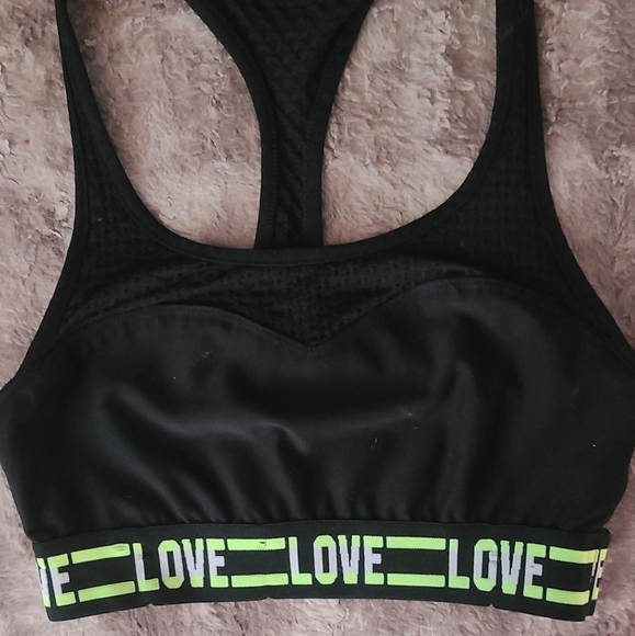 Love black racerback sports bra training top small - Picture 2 of 6